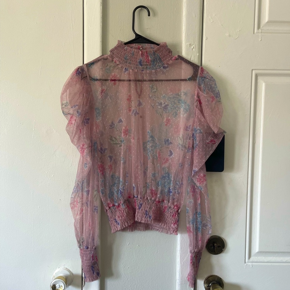 Transparent Long Sleeve Blouse